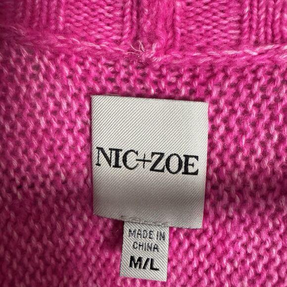Nic and Zoe Cozy Crush Cardigan Womens Size M/L in Pink Orchid Petal Lagenlook - Picture 11 of 16